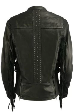 Ladies Scuba Racer Jacket With Fringe #2565 -Women Clothing Store 2565 Jacket back