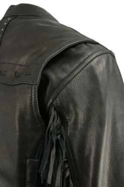 Ladies Scuba Racer Jacket With Fringe #2565 -Women Clothing Store 2565 Jacket close up