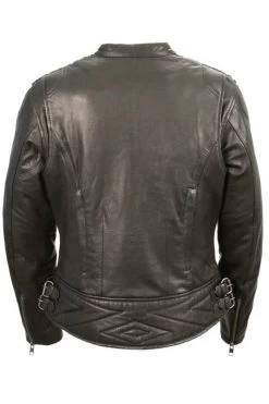 Ladies Jacket With Crinkled Arm Detailing #2571 -Women Clothing Store 2571 Jacket back