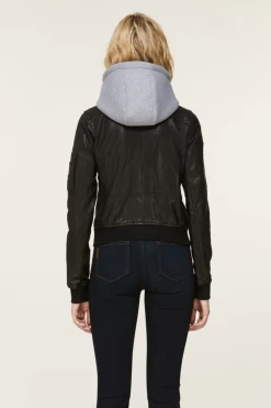 Farica Leather Bomber Jacket -Women Clothing Store Back 2