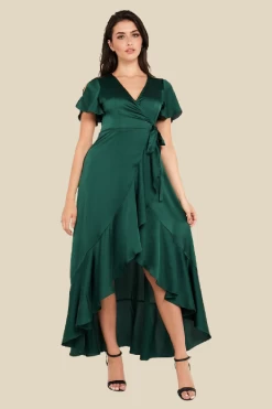 Women Clothing Store 32 Satin Wrap Dress