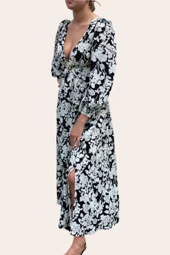 Women Clothing Store 21 Floral Black Dress