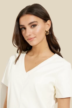 Faux Leather T-Shirt Dress -Women Clothing Store ProductImagecopy36 19