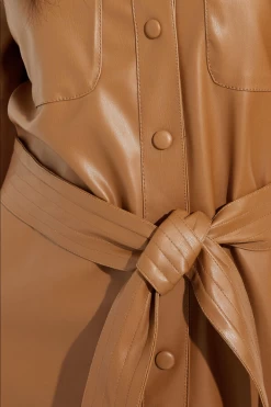 Faux Leather Shirt Dress -Women Clothing Store ProductImagecopy36 23